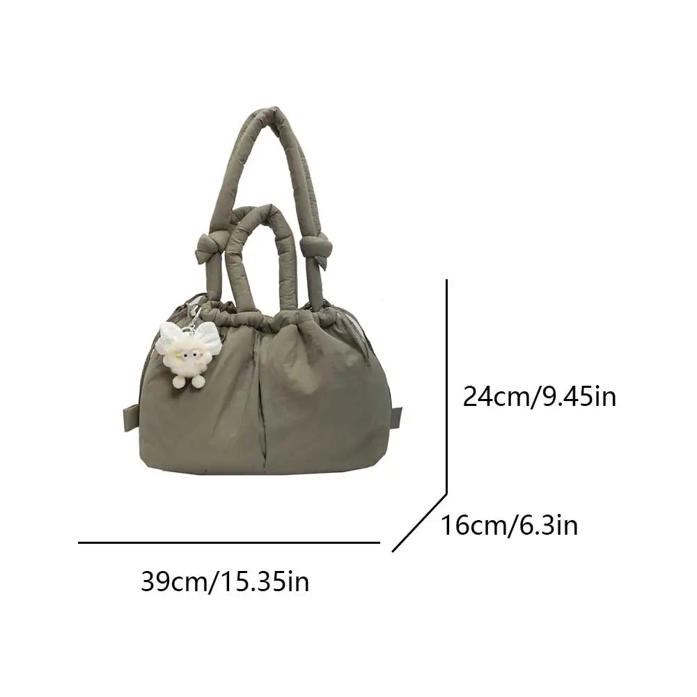 Puffer Tote Bag Lightweight Shoulder Bag Trendy Puffy Handbag Large Capacity Hobo Bag for Women Work Shopping Travel