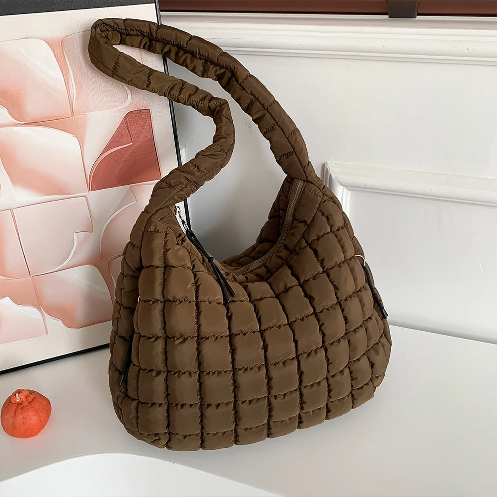 Women Stylish Commuting Bags Solid Color Quilted Bubbles Crossbody Bag Fashion Padded Sling Bag Puffer Shoulder Bags